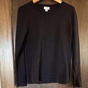 J. Crew Black "Teddie" 100% Cotton Sweater Small
